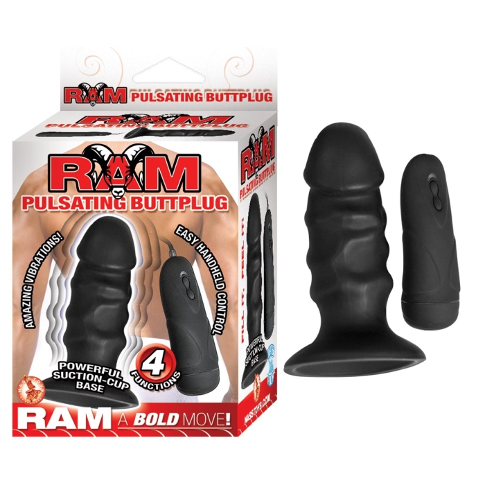 RAM PULSATING BUTTPLUG - BLACK RAM PULSATING BUTTPLUG - BLACK