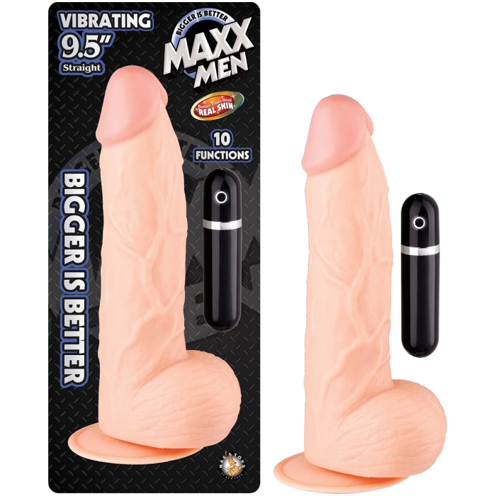 MAXX MEN VIBRATING 9.5IN STRAIGHT - FLESH MAXX MEN VIBRATING 9.5IN STRAIGHT - FLESH