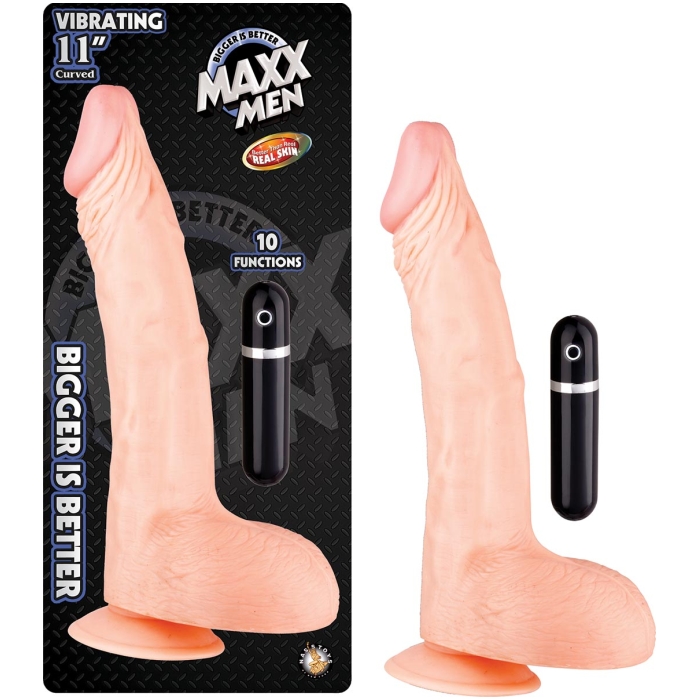MAXX MEN VIBRATING 11IN CURVED - FLESH MAXX MEN VIBRATING 11IN CURVED - FLESH