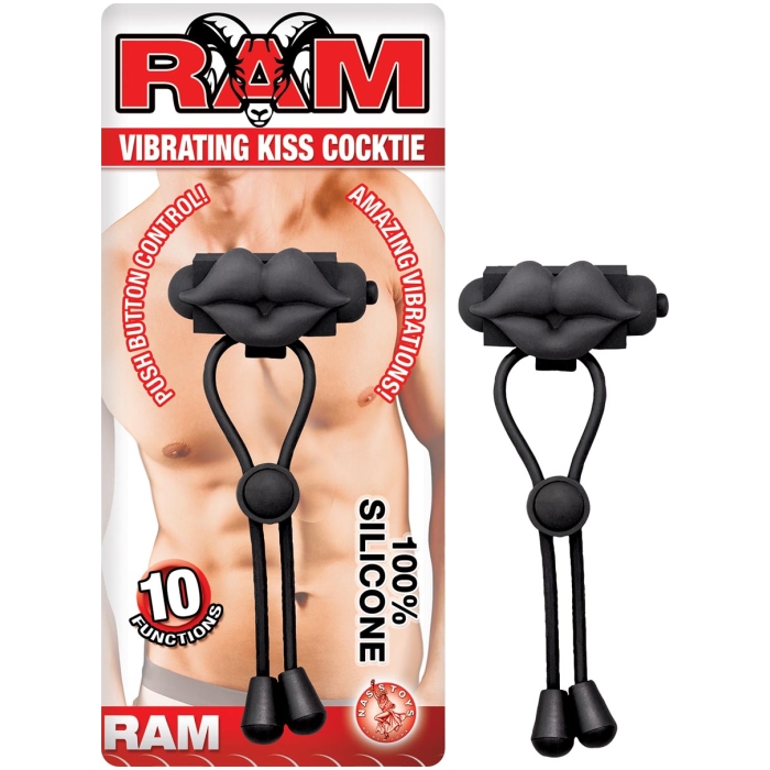 RAM VIBRATING KISS COCKTIE-BLACK RAM VIBRATING KISS COCKTIE-BLACK