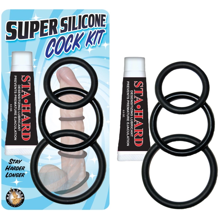 SUPER SILICONE COCK KIT W/STA HARD .5 OZ-BLACK SUPER SILICONE COCK KIT W/STA HARD .5 OZ-BLACK