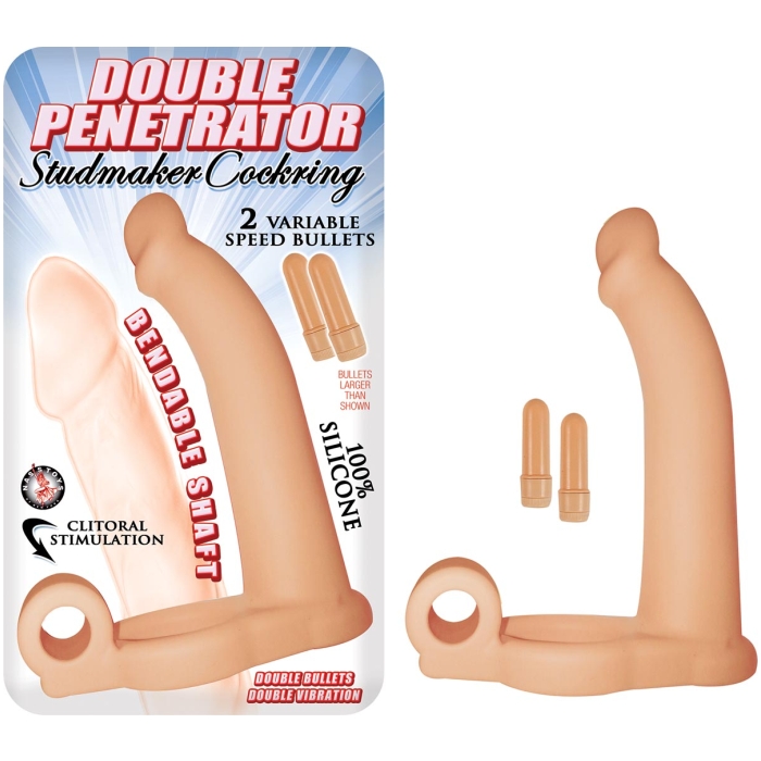 DOUBLE PENETRATOR STUDMAKER COCKRING-FLESH DOUBLE PENETRATOR STUDMAKER COCKRING-FLESH