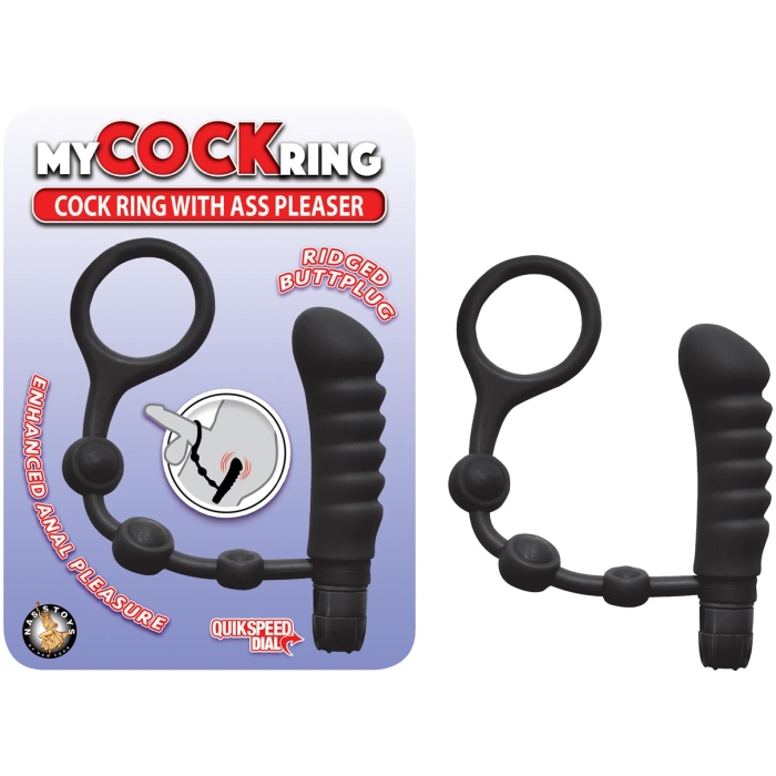 MY COCKRING WITH ASS PLEASER-BLACK MY COCKRING WITH ASS PLEASER-BLACK