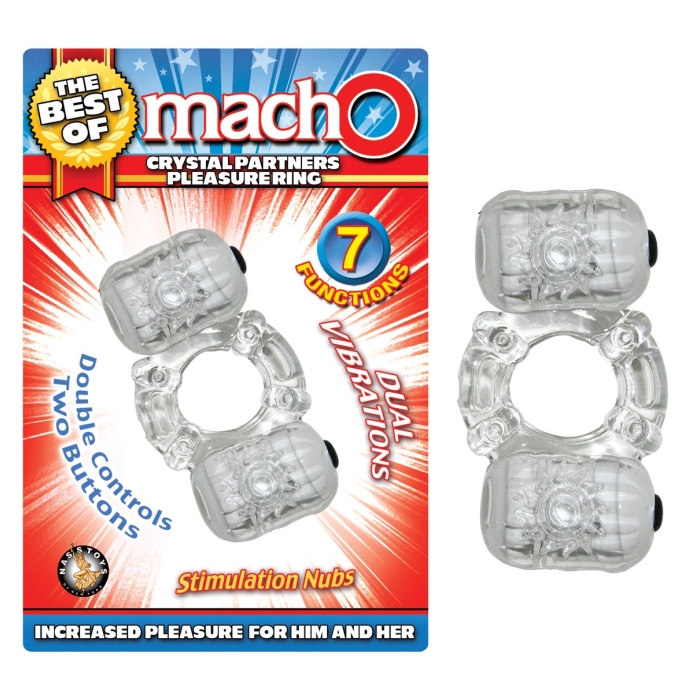 THE BEST OF MACHO CRYSTAL PARTNERS PLEASURE RING-CLEAR THE BEST OF MACHO CRYSTAL PARTNERS PLEASURE RING-CLEAR