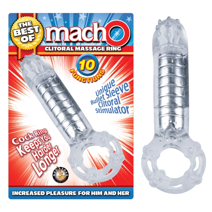 THE BEST OF MACHO CLITORAL MASSAGE RING-CLEAR THE BEST OF MACHO CLITORAL MASSAGE RING-CLEAR