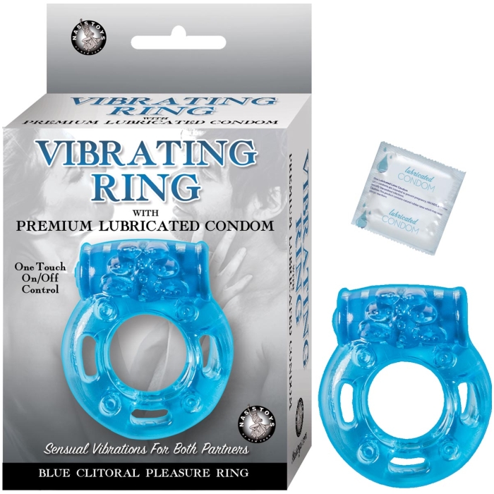 VIBRATING RING BLUE CLITORAL PLEASURE RING-BLUE VIBRATING RING BLUE CLITORAL PLEASURE RING-BLUE
