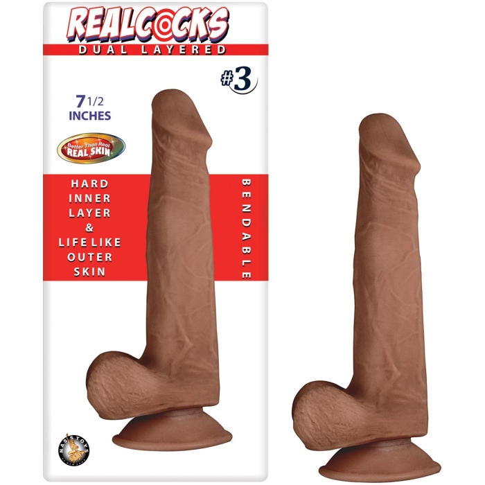 REALCOCKS DUAL LAYERED #3 BROWN 7.5"