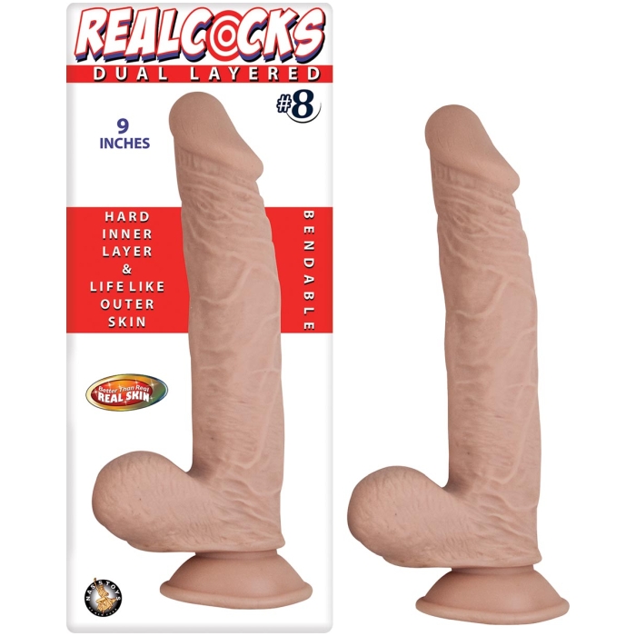 REALCOCKS DUAL LAYERED #8 FLESH 9"