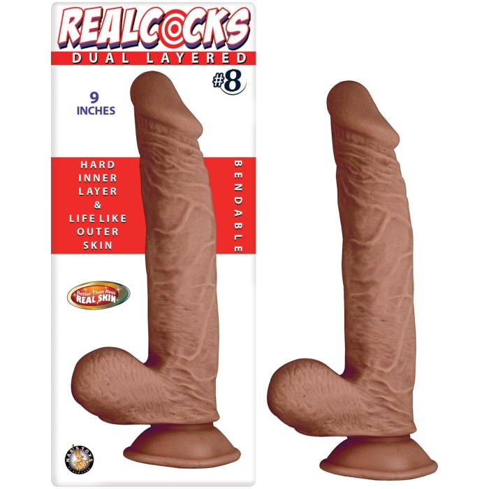 REALCOCKS DUAL LAYERED #8 BROWN 9"