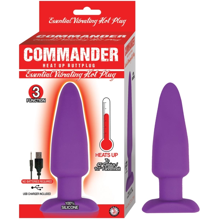 COMMANDER ESSENTIAL VIBRATING HOT PLUG-PURPLE COMMANDER ESSENTIAL VIBRATING HOT PLUG-PURPLE