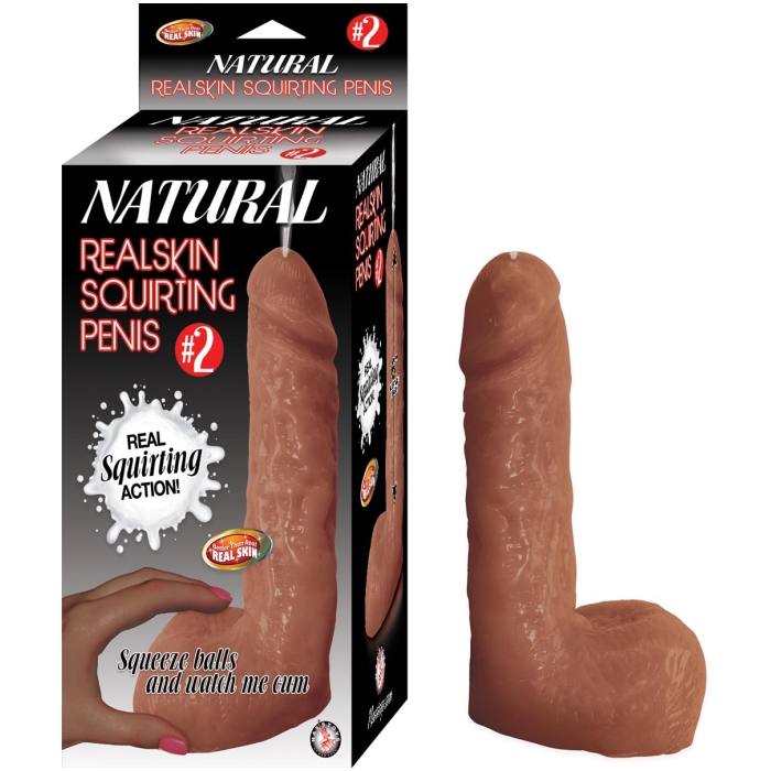 NATURAL REALSKIN SQUIRTING PENIS #2-BROWN NATURAL REALSKIN SQUIRTING PENIS #2-BROWN