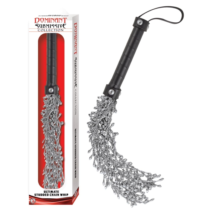 DOMINANT SUBMISSIVE COLLECTION ULTIMATE STUDDED CHAIN WHIP DOMINANT SUBMISSIVE COLLECTION ULTIMATE STUDDED CHAIN WHIP