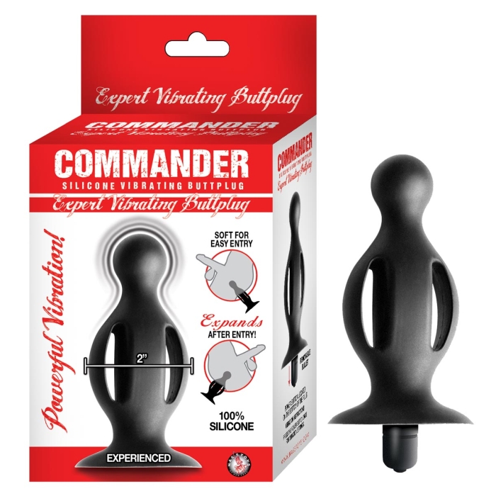 COMMANDER EXPERT VIBRATING BUTTPLUG-BLACK COMMANDER EXPERT VIBRATING BUTTPLUG-BLACK