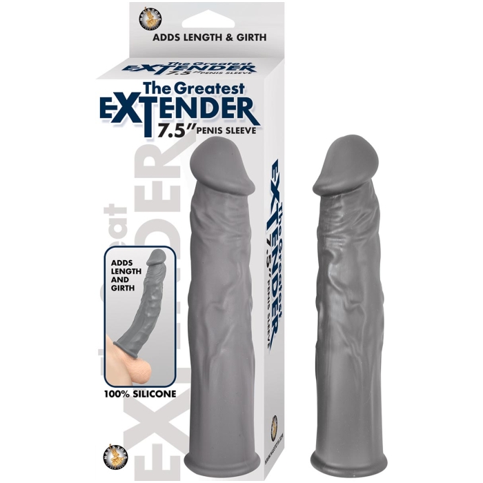 THE GREAT EXTENDER 7.5" PENIS SLEEVE-GREY THE GREAT EXTENDER 7.5" PENIS SLEEVE-GREY