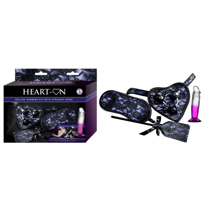 HEART-ON DELUXE HARNESS KIT WITH STRAIGHT DONG-PURPLE HEART-ON DELUXE HARNESS KIT WITH STRAIGHT DONG-PURPLE
