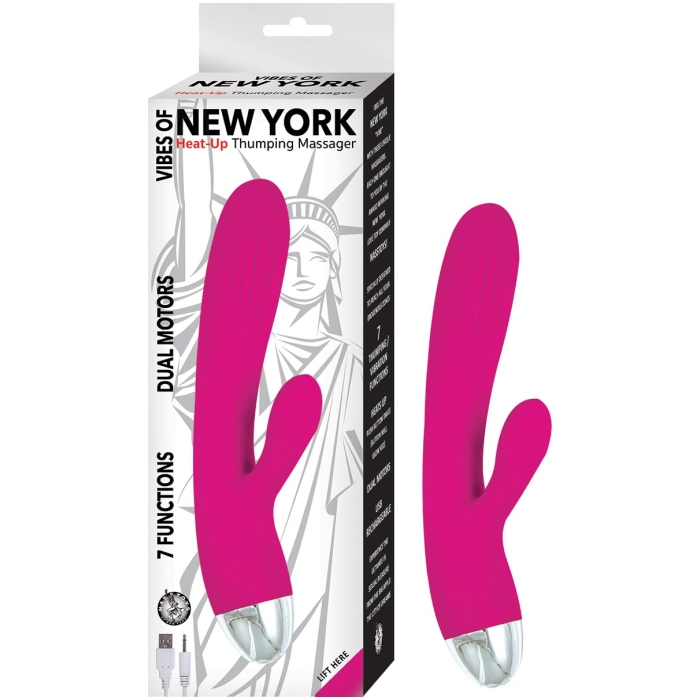VIBES OF NEW YORK HEAT-UP THUMPING MASSAGER-PINK VIBES OF NEW YORK HEAT-UP THUMPING MASSAGER-PINK