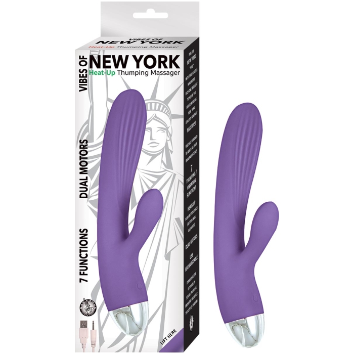 VIBES OF NEW YORK HEAT-UP THUMPING MASSAGER-PURPLE VIBES OF NEW YORK HEAT-UP THUMPING MASSAGER-PURPLE