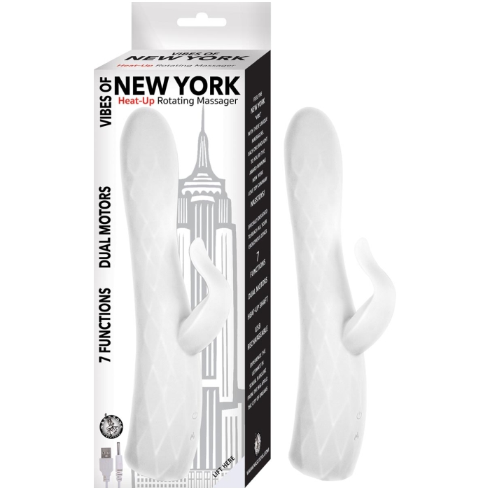 VIBES OF NEW YORK HEAT-UP ROTATING MASSAGER-WHITE VIBES OF NEW YORK HEAT-UP ROTATING MASSAGER-WHITE