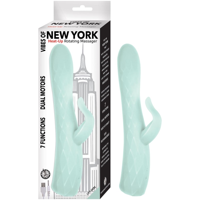 VIBES OF NEW YORK HEAT-UP ROTATING MASSAGER-AQUA VIBES OF NEW YORK HEAT-UP ROTATING MASSAGER-AQUA