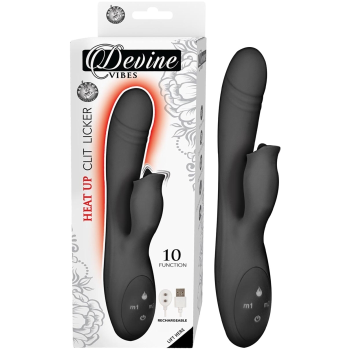 DEVINE VIBES HEAT UP CLIT LICKER-BLACK DEVINE VIBES HEAT UP CLIT LICKER-BLACK