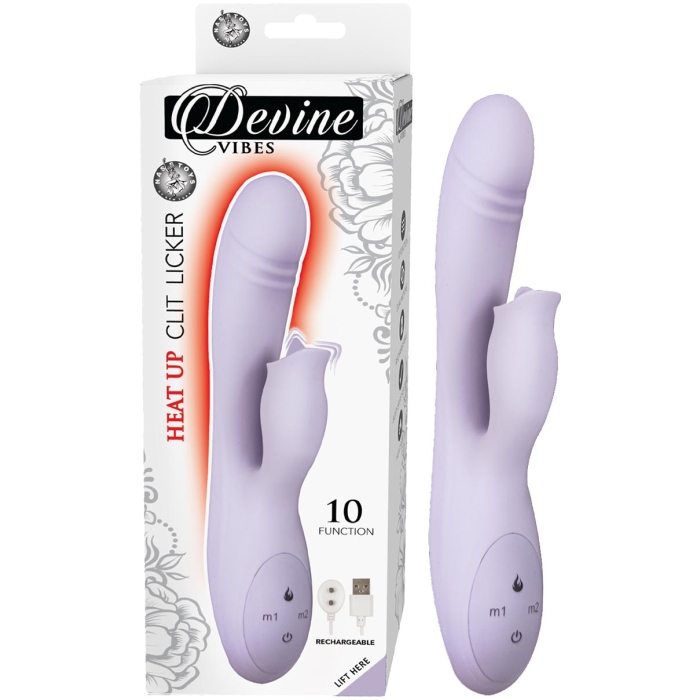 DEVINE VIBES HEAT UP CLIT LICKER-LAVENDER DEVINE VIBES HEAT UP CLIT LICKER-LAVENDER