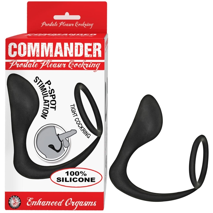 COMMANDER PROSTATE PLEASER COCKRING-BLACK COMMANDER PROSTATE PLEASER COCKRING-BLACK