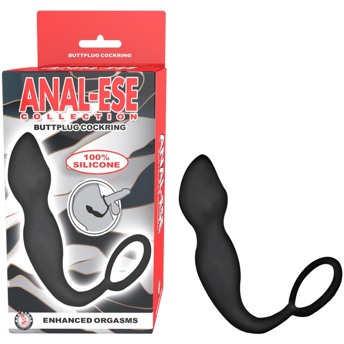 ANAL-ESE COLLECTION BUTTPLUG COCKRING-BLACK ANAL-ESE COLLECTION BUTTPLUG COCKRING-BLACK