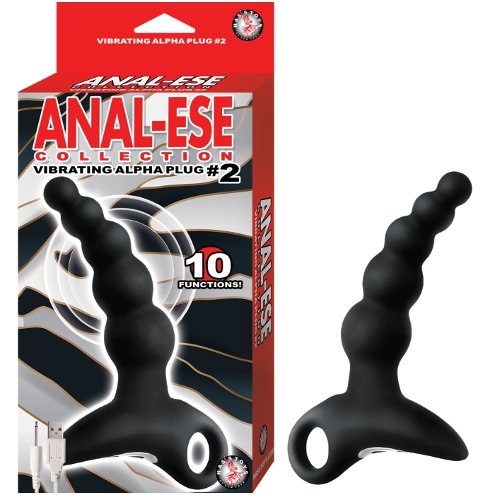 ANAL-ESE COLLECTION VIBRATING ALPHA PLUG #2-BLACK ANAL-ESE COLLECTION VIBRATING ALPHA PLUG #2-BLACK