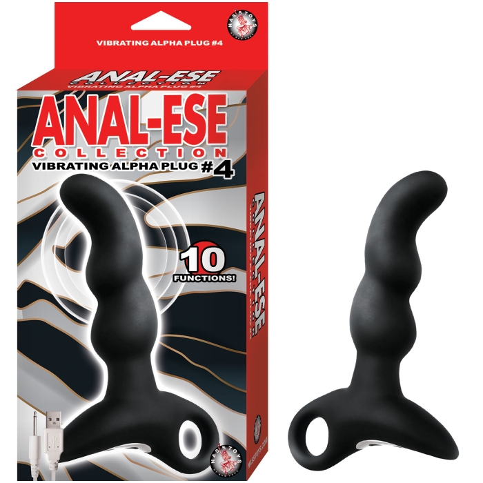 ANAL-ESE COLLECTION VIBRATING ALPHA PLUG #4-BLACK ANAL-ESE COLLECTION VIBRATING ALPHA PLUG #4-BLACK