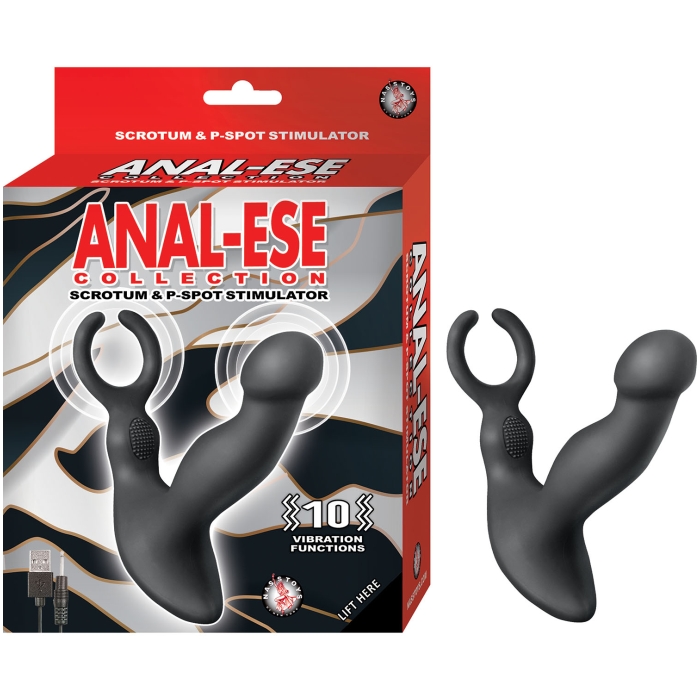 ANAL-ESE COLLECTION SCROTUM & P-SPOT STIMULATOR-BLACK ANAL-ESE COLLECTION SCROTUM & P-SPOT STIMULATOR-BLACK