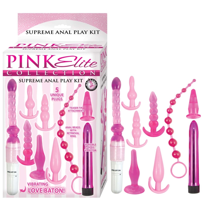 PINK ELITE COLLECTION SUPREME ANAL PLAY KIT-PINK PINK ELITE COLLECTION SUPREME ANAL PLAY KIT-PINK