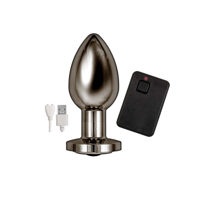 ASS-SATION REMOTE VIBRATING METAL PLUG-BLACK
