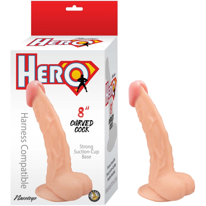 HERO 8" CURVED COCK-WHTE HERO 8" CURVED COCK-WHTE