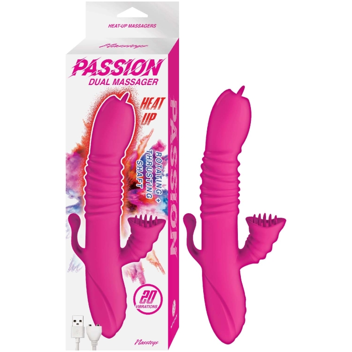 PASSION DUAL MASSAGER HEAT UP-PINK PASSION DUAL MASSAGER HEAT UP-PINK