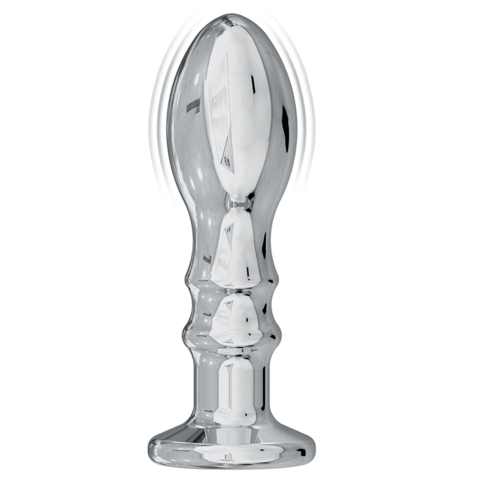 ASS-SATION REMOTE VIBRATING METAL ANAL PLEASER-SILVER