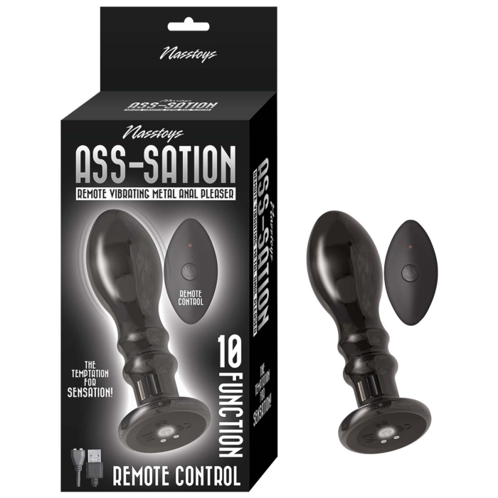 ASS-SATION REMOTE VIBRATING METAL ANAL PLEASER-BLACK ASS-SATION REMOTE VIBRATING METAL ANAL PLEASER-BLACK
