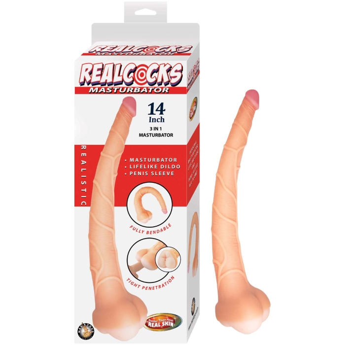 REALCOCKS MASTURBATOR 14" 3 IN 1 MASTURBATOR-WHITE REALCOCKS MASTURBATOR 14" 3 IN 1 MASTURBATOR-WHITE