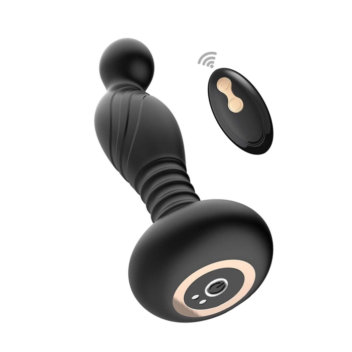 ASS-SATION REMOTE VIBRATING P-SPOT PLUG-BLACK