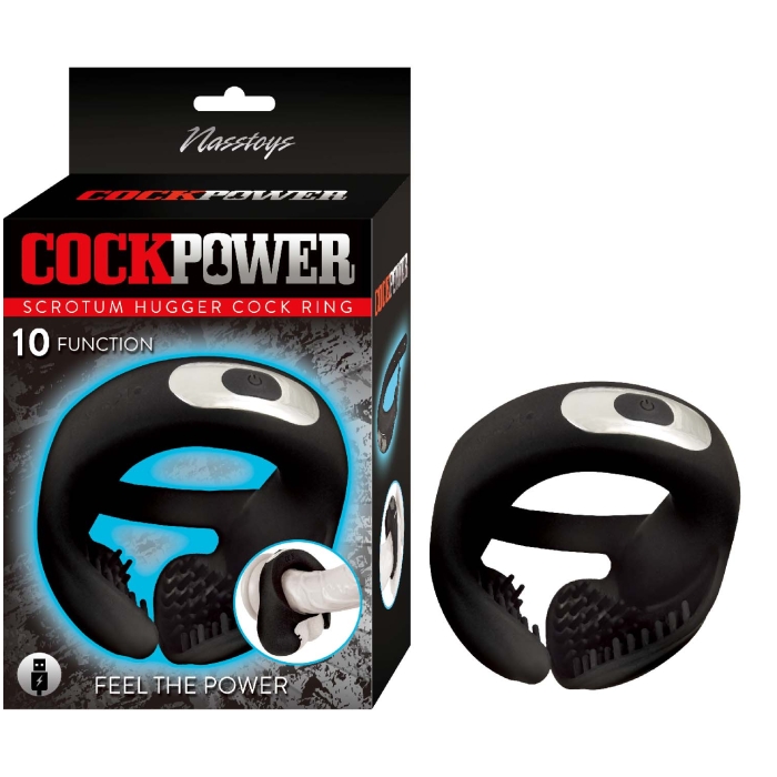 COCKPOWER SCROTUM HUGGER COCK RING-BLACK COCKPOWER SCROTUM HUGGER COCK RING-BLACK