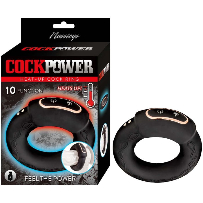 COCKPOWER HEAT UP COCK RING-BLACK COCKPOWER HEAT UP COCK RING-BLACK