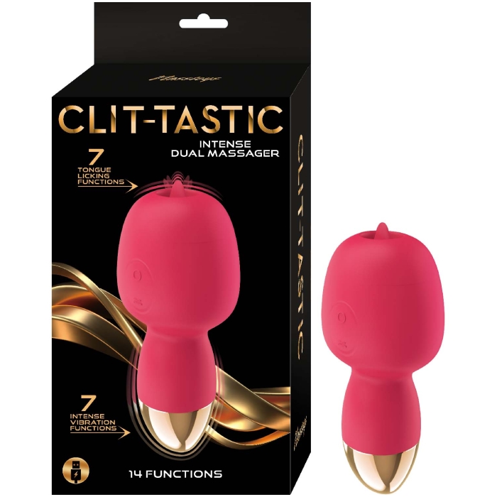 CLIT-TASTIC INTENSE DUAL MASSAGER-CORAL CLIT-TASTIC INTENSE DUAL MASSAGER-CORAL