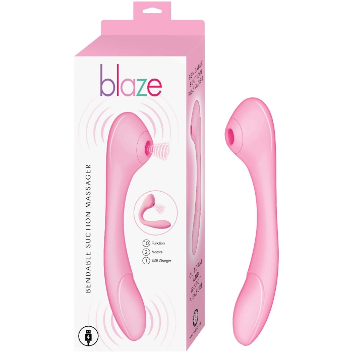 BLAZE BENDABLE SUCTION MASSAGER-PINK BLAZE BENDABLE SUCTION MASSAGER-PINK