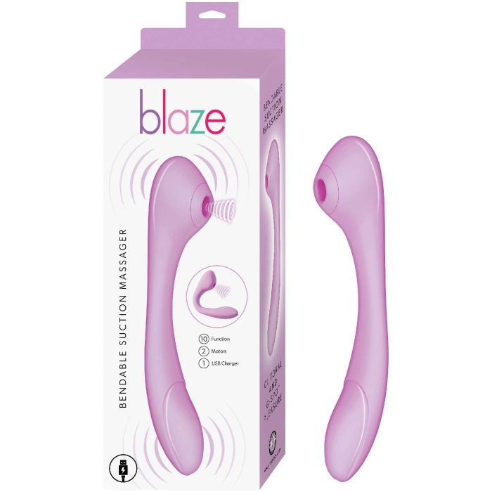 BLAZE BENDABLE SUCTION MASSAGER-LAVENDER BLAZE BENDABLE SUCTION MASSAGER-LAVENDER