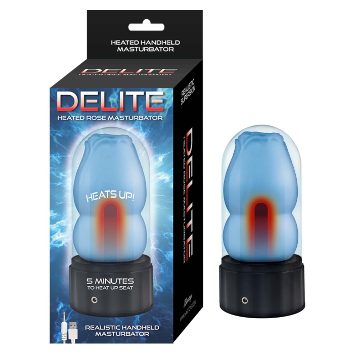 DELITE HEATED ROSE MASTURBATOR-BLUE DELITE HEATED ROSE MASTURBATOR-BLUE