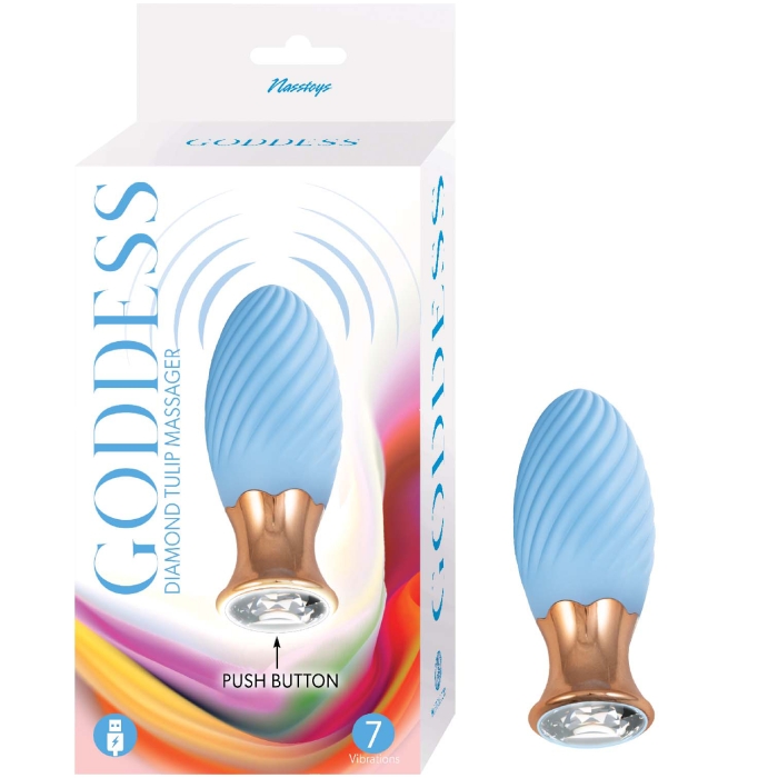 GODDESS DIAMOND TULIP MASSAGER-BLUE GODDESS DIAMOND TULIP MASSAGER-BLUE