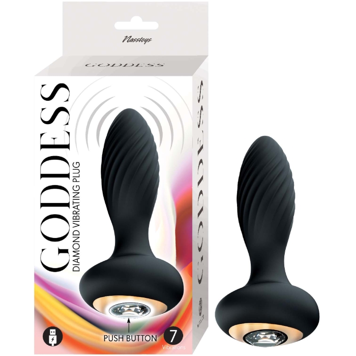 GODDESS DIAMOND VIBRATING PLUG-BLACK GODDESS DIAMOND VIBRATING PLUG-BLACK
