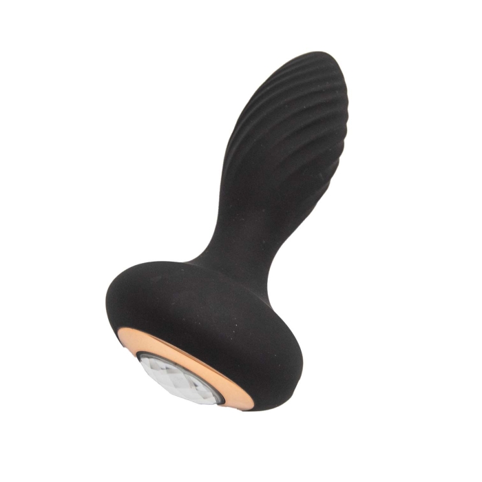 GODDESS DIAMOND VIBRATING PLUG-BLACK