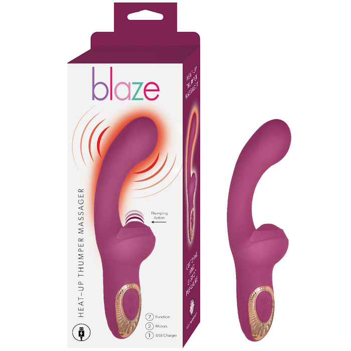 BLAZE HEAT-UP THUMPER MASSAGER - EGGPLANT BLAZE HEAT-UP THUMPER MASSAGER - EGGPLANT