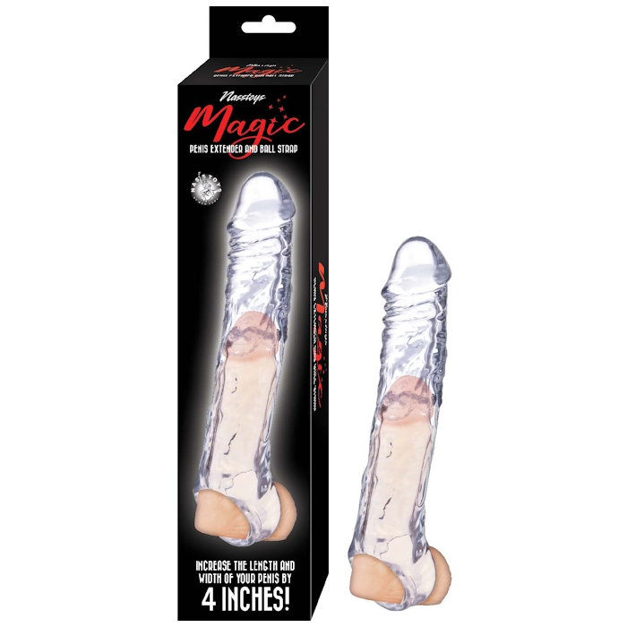 MAGIC PENIS EXTENDER & BALL STRAP 7.5"- CLEAR MAGIC PENIS EXTENDER & BALL STRAP 7.5"- CLEAR