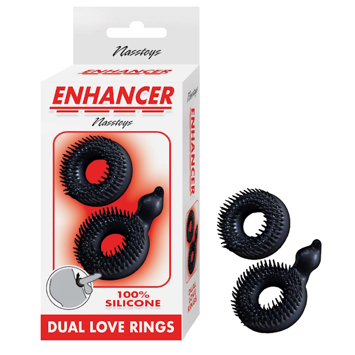 ENHANCER DUAL LOVE RINGS - BLACK ENHANCER DUAL LOVE RINGS - BLACK